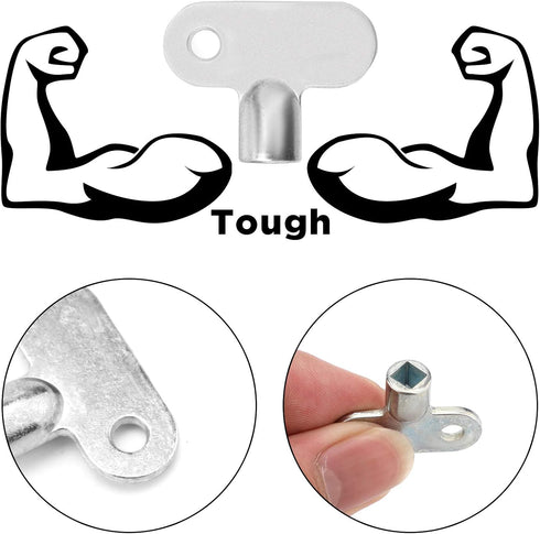 LUTER 5Pcs Radiator Valve Keys, Radiator Bleed Hole Key Radiator Vent Air Valve Key Plumbing Valve Key for Radiators and Faucet (Silver)...