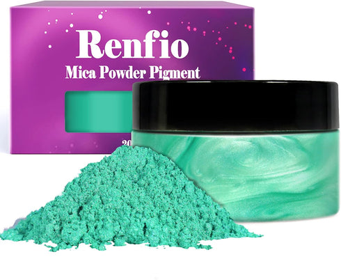 Renfio 100g Mica Powder Pigment, Metallic Natural Dye Mineral Pearl Shimmer Epoxy Resin Dye for Painting Soap Making Slime Bath Bombs 3.5 Oz - Min...