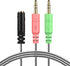 MillSO Headset Adapter (3.3 Feet) 3.5mm Audio Jack Y Cable Headphone Adapter 3.3 feet 1x 3.5mm Female to 2X 3.5mm Male Headset Adapter Compatible ...