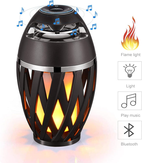 Led Flame Speaker Bluetooth Speaker,Dancing Flames Outdoor Indoor Portable Bluetooth Speaker &Torch Atmosphere Light USB...