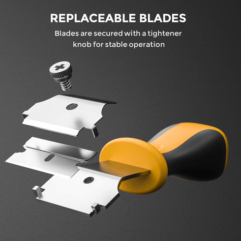 Nicpro 2 PCS Muti-Purpose Razor Blades Scraper Set With 20 Blades Industrial, Adjustable Handle, Cleaning Glass Window Wall Paint, Label Sticker D...