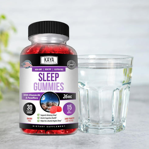 Kaya Naturals Organic Sleep Gummies (26mg) | Health Supplement for Adults | Vitamin B6 and Melatonin Gummies | Gummy Vitamins for Women and Men | ...