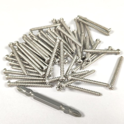 Wood Screws Assortment Fasteners Kit M4,60Pcs,410 Stainless Steel,Round Head, Philips Drive, Self Tapping,Assorted Drywall Screw,Give Away Driver ...