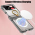for Samsung Galaxy Z Flip 4 Clear Case with Ring Holder and Hinge Protection,Compatible with Wireless Charger,Slim Fit Transparent Hard PC Shockpr...