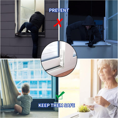 Window Tilt Latch, 4Pcs Spring Loaded Plastic Lock, Key Lock, for Home Single or Double Hung Vertical Sliding Windows Accessories...