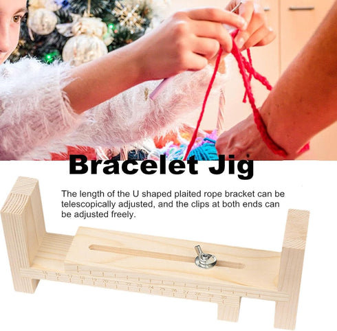 Wood Bracelet Jig, Adjustable Paracord Jig Bracelet Maker DIY Hand Knitting Wristband Jig for Bracelets Necklaces Car Hangings...