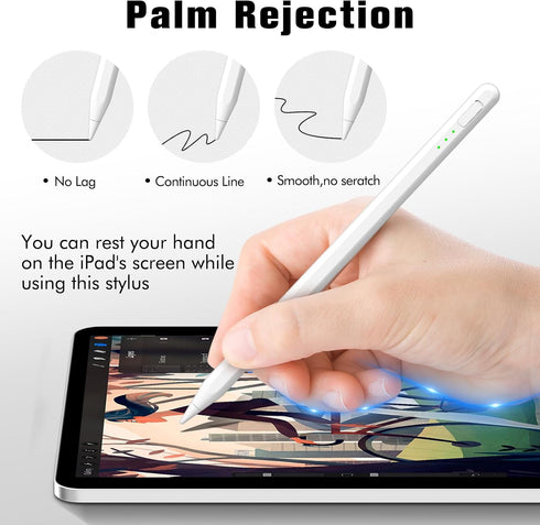 Stylus Pen for Apple iPad, Active Pencil 1st/2nd Generation with Palm Rejection, Tilt Sensitivity, Rechargeable, Work for iPad 6-10, iPad Mini 5/6...