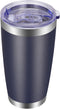 VEGOND 20oz Tumbler with Lid and Straw Stainless Steel Tumbler Cup Vacuum Insulated Double Wall Travel Coffee Mug Powder Coated Coffee Cup(Navy Bl...