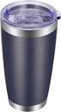 VEGOND 20oz Tumbler with Lid and Straw Stainless Steel Tumbler Cup Vacuum Insulated Double Wall Travel Coffee Mug Powder Coated Coffee Cup(Navy Bl...
