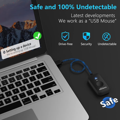 Mouse Jiggler Undetectable for Computer, USB Mouse Mover, Gaming Automatic Continuous and Assistive Click Device, Plug & Play, Simulate Mouse Poin...