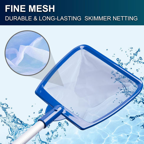 Hot Tub Skimmer Net Handheld, Professional Pool, Spa, Pound Skimmer Net with Aluminum Pole Handle, Deep Ultra Fine Mesh Netting Small Pool Skimmer...
