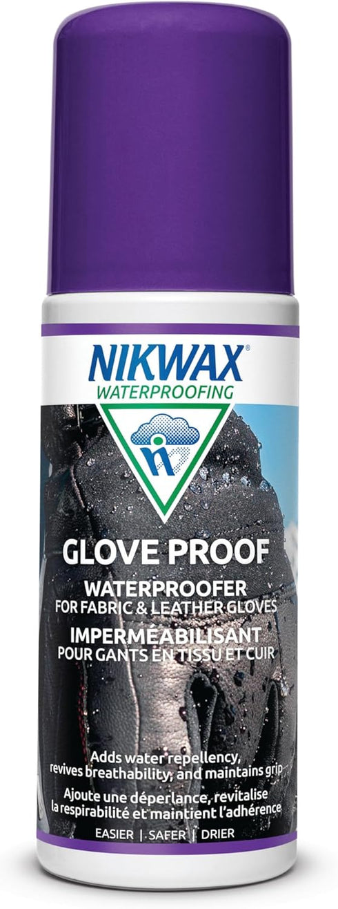 Nikwax Glove Proof High Performance Waterproofing Treatment Restores DWR Water Repellency for Leather, Fabric, Synthetic, Insulated, Gloves and Mi...
