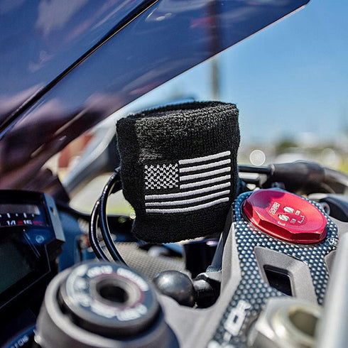 Brake Fluid Reservoir Cover Sock for Motorcycles, Sporbikes and Gifts by Moto Loot (USA Flag)...
