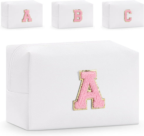 Etercycle Small Personalized Initial Letter Makeup Bag for Women, Cute Waterproof PU Leather Cosmetic Bag Travel Makeup Bag, Makeup Pouch Toiletry...