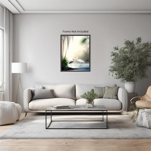 Posterizer 1 pcs-beautiful art work of pair of heron birds in nature 2-Art for Animal Lovers Gift for Art Lovers Decorations for Bedroom, Office, ...