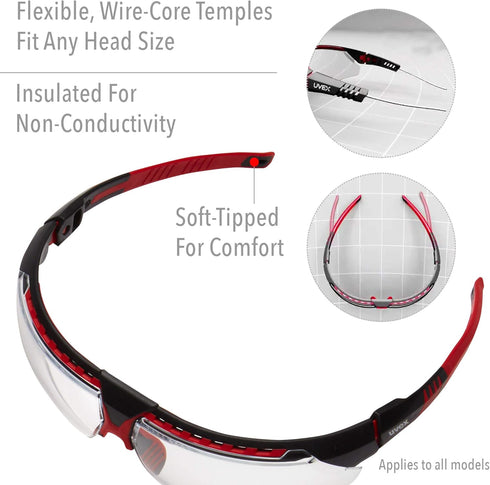 Honeywell Uvex Avatar Safety Glasses, Teal Frame with SCT-Reflect 50 Lens & Anti-Scratch Hardcoat (S2884)...