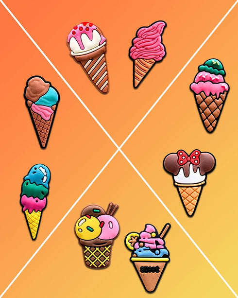 25Pcs Ice Cream Charms for Clog Shoes Decoration, Sweets Food Charms Accessories for Adult...