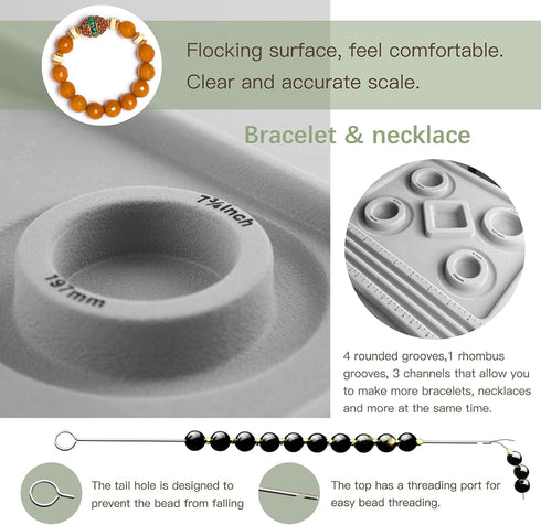 INDIVSHOW The Design Bracelet Bead Board with Clear Cover for Jewelry Bracelet Making Supplies...