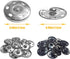 12 Sets Metal Sew on Snap Buttons 25mm Dia Snaps Fasteners Press Studs Buttons for Sewing Clothing (Black and Silver)...