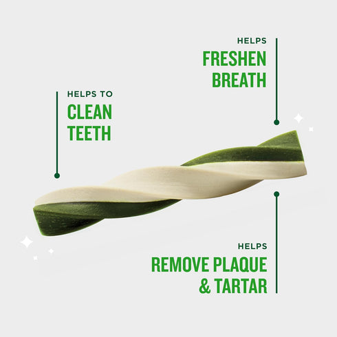 Minties Dental Twists for Dogs, Vet-Recommended Vanilla-Flavored Dental Chews for Tiny/Small Dogs 5-39 lbs, Dental Treats Clean Teeth, Fight Bad B...