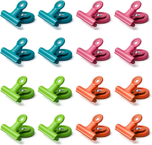 Magnetic Clips,16pcs Magnetic Metal Clips,Refrigerator Magnets Clips Whiteboard Wall Fridge Magnetic,Clip Magnets,Cute Magnets Metal Clip for Hous...