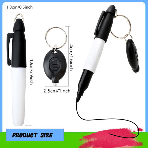 24 Pieces Mini LED Flashlight Keychain Permanent Marking Pens Keychain Portable for Nurse Doctor Office School Hospital and Camping (Color Set 2)...