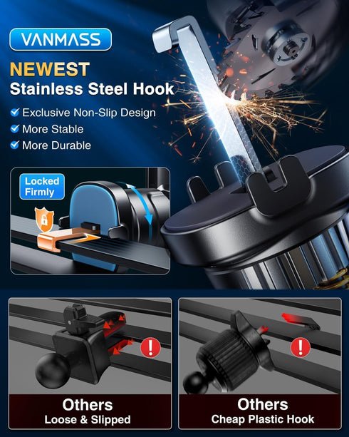VANMASS ?2024 Newest & Strongest Military-Grade Cert Car Phone Holder Mount?Over 60LBS Suction? Dashboard Windshield Cell Automobile Cradles Truck...