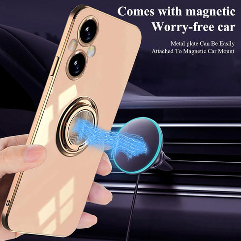 Compatible for Oneplus Nord N20 5g Case Ring Holder Magnet Silicone, Oneplus N20 5g Case Thin Phone Case Aesthetic Black 360° Rotatable Metal Stan...
