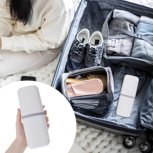 Travel Toothbrush Cup Case Portable PP Seal Tooth Brush Holders Cover Multi-Function Toothpaste Storage Container Cup for Home School Camping Busi...