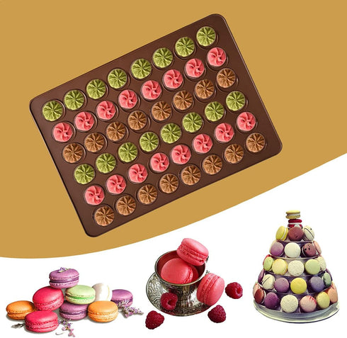 48 Capacity Silicone Baking Mats, Non-Stick Macaron Baking Mats, BPA free Macaron Baking Sheet, Macaron - Pack of 2...