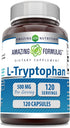 Amazing Formulas L-Tryptophan Amino Acid Supplement | 500 Mg per Serving | 120 Capsules Non-GMO | Gluten-Free | Made in USA...