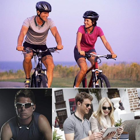 AMORNO Foldable Bluetooth Headphones, Wireless Neckband Sports Headset with Retractable Earbuds, Sweatproof Noise Cancelling Stereo Earphones with...