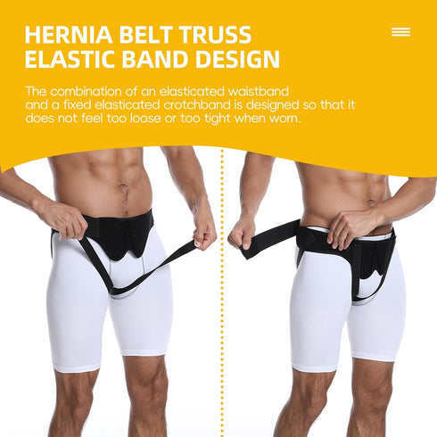 Hernia Belt Truss for Men Women Hernia Belt for Single/Double Inguinal or Sports Hernia, 2 Removable Compression Pads Comfortable Adjustable Groin...