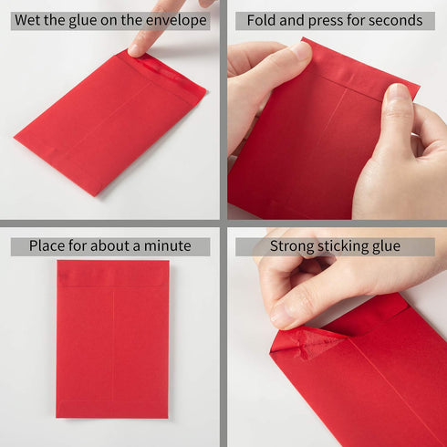 100 Pack Money Envelopes Cash Budget Envelopes #7 Coin Envelope for Cash, Budgeting, Check, Gifts Cards, 3.5 x 6.5 Inches (Red)...