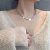 Punk Heart Choker Necklace Silver Paperclip Chain Necklace Minimalist Love Heart Necklace Chain Short Chunky Thick Chain Necklace Unbalanced Neckl...