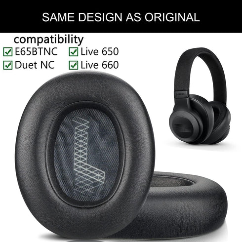 JBL E65 Replacement Ear Pads for JBL E65 (E65BT E65BTNC)/Live 650 (650NC 650BTNC)/Live 660 (660NC 660BTNC)/Duet NC Over-Ear Headphones, Earpads Cu...