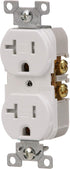 EATON TRBR20W-BXSP Arrow Hart Tamper Resistant Duplex Receptacle, 125 V, 20 A, 2 Pole, 3 Wire, White...