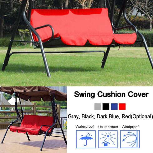 Oumefar Outdoor Swing Cushion Cover 3 Seater Swing Chair Cushion Replacement Sleeve Swing Seat Pads Cushion Cover Replacement for Patio Garden Yar...