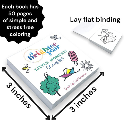 A Brighter Year - Pocket Size Tiny Eats & Treats,Little Moments,Birds Bugs and Botany Mini Coloring Book. 3x3 inches On-The-Go Travel Size Colorin...