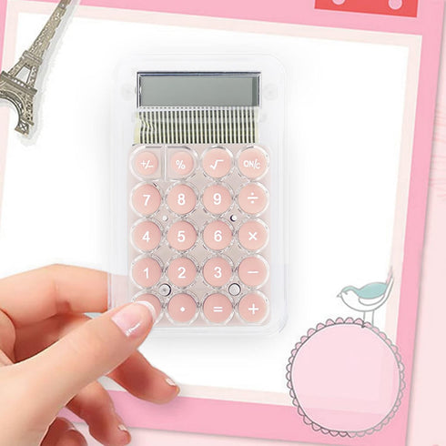 Cute Cartoon Transparent Calculator Students 8 Digit Standard Function Desktop Electronic Calculator...