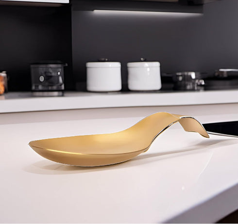 Elegant Spoon Rest Holder for Stove Top - Cooking and Kitchen Utensil Holder - Retro Gold Culinary rest...