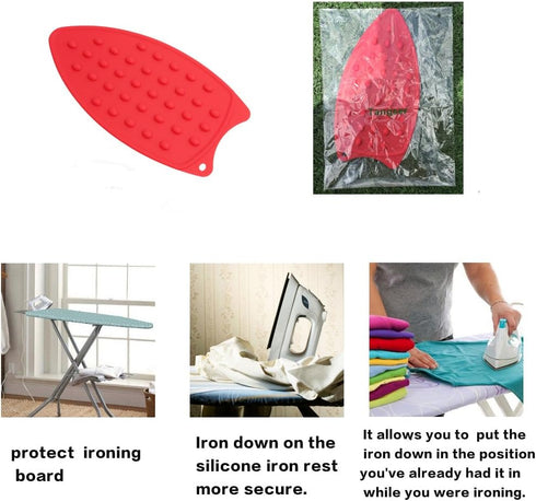 Multipurpose Silicone Iron Rest Pad for Ironing Board Hot Resistant Mat,Silicone Heat Resistant Iron Rest Pad (Red)...