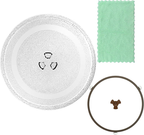 9.6" Glass Microwave Plate Replacement for GE WB49X10229 JE740DRBB Microwave Turntable Tray Oven Rotating Dish Tray with Y shaped design for Bette...