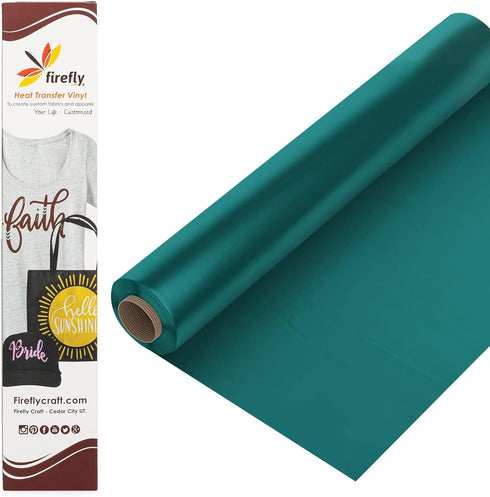 Firefly Craft Regular Teal, Heat Transfer Vinyl for Shirts - Iron on Vinyl for Cricut & Silhouette Heat Press Vinyl for Shirt Transfers - Iron on ...