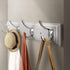 Coat Rack Wall Mounted White, 17" Wooden Modern Wall Coat Hanger with 4 Hooks, Heavy Duty Zinc Alloy Wall Hook Rack for Hanging Coats, Keys, Bags,...