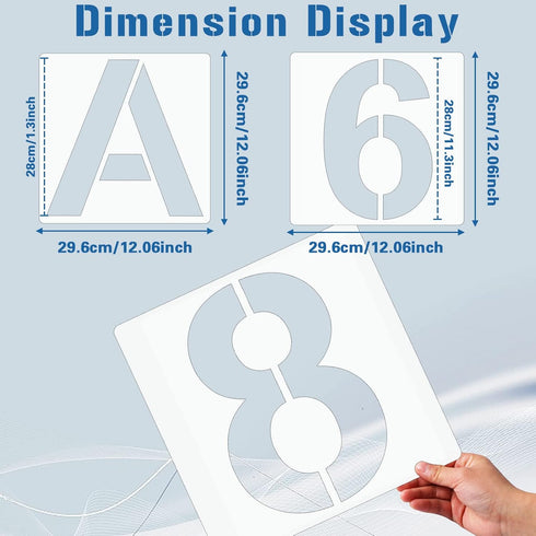 36 Pcs Large Alphabet Letter Stencils and Number Stencils,Reusable Letter Stencils for Painting on Wood Wall Fabric Rock Chalkboard Glass (12 Inch...