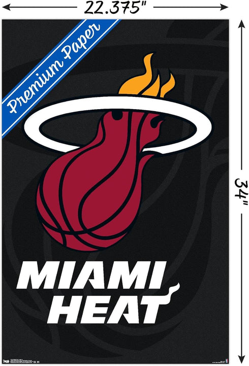 Trends International NBA Miami Heat - Logo 14 Wall Poster, 22.375" x 34", Premium Poster & Clip Bundle...