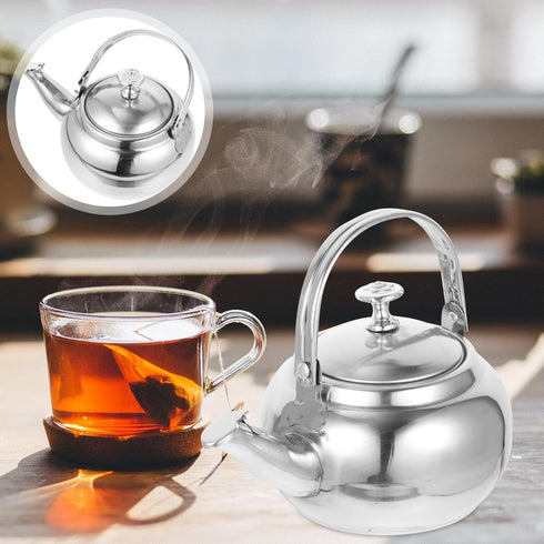 PRETYZOOM Stainless Steel Tea Pot with Infuser,Tea Kettle 14cm Stovetop Teapot Hot Water Pot Teapot Blooming and Loose Leaf Tea Maker Tea Brewer f...