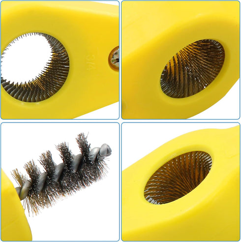 1 Pcs 4-in-1 Copper Tubing Brush Copper Pipe Cleaner Tool Steel Bristles Deburring Brush Cleans Inside and Outside Wire Brush for Plumbing Install...