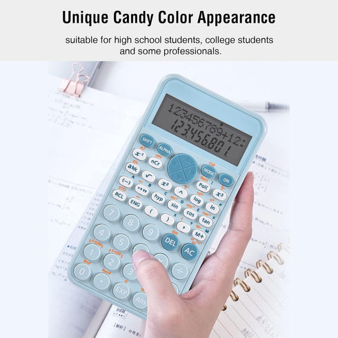EooCoo 2-Line Standard Scientific Calculator, Cute Desk Accessories, Portable and Cute School Office Supplies, Suitable for Primary School to Coll...